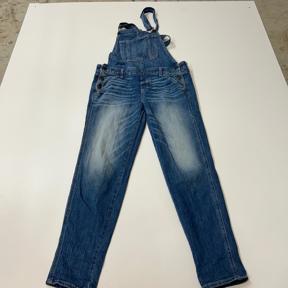Abercrombie & Fitch Womens Denim Overalls Medium Wash Blue Bib Dungarees Size S